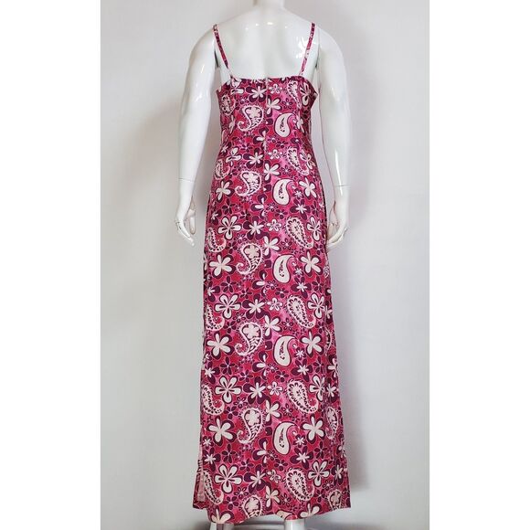 Vintage 90s Hilo Hattie Hawaiian Pink Floral Maxi Dress - Picture 3 of 8
